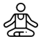 Icon of a stick figure doing yoga